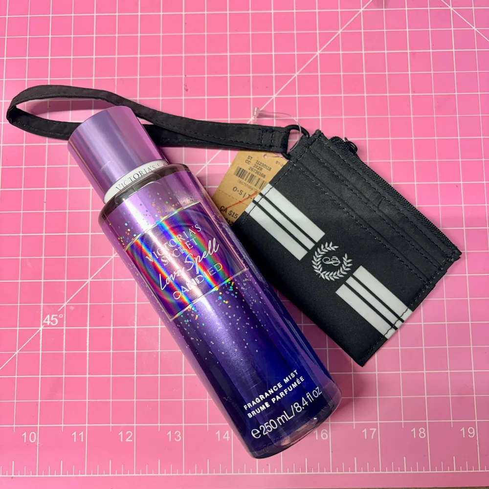 Victoria's Secret PINK Love Spell Candied Fragrance Mist and Wristlet Bundle NEW
